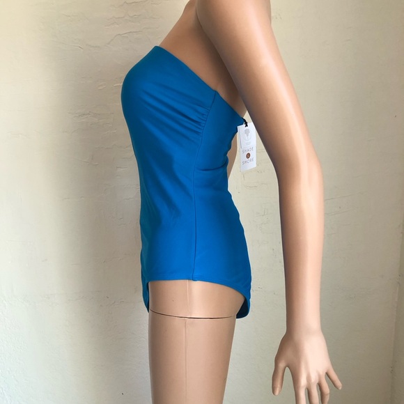 Shade & Shore High-Leg Cheeky Royal Blue One Piece Swimsuit Women’s Size L 12-14 - Picture 4 of 16